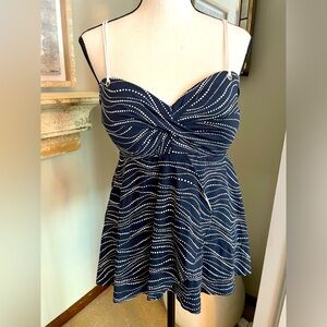 Miraclesuit Nautical Tankini Top. Size 10